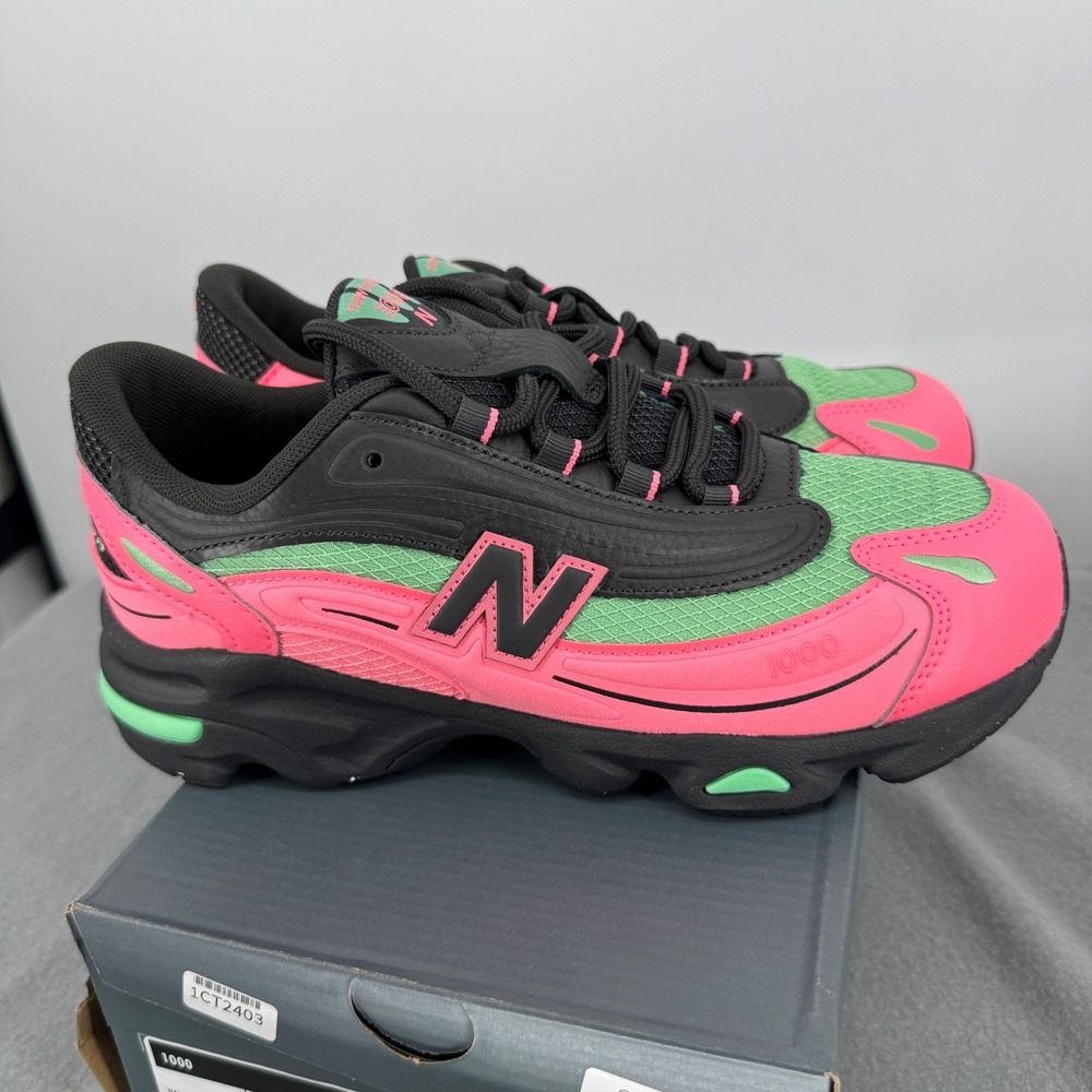 New Balance 1000 Kids 7Y Womens 8.5 Sneakers Pink Black Green GC1000DM